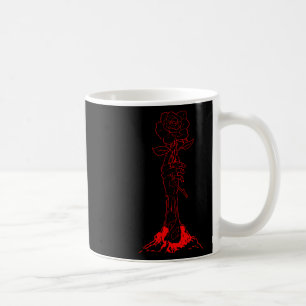 ZombieCore esthetische Zombie Hand Red Rose Skelet Koffiemok