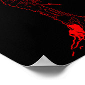 ZombieCore esthetische Zombie Hand Red Rose Skelet Poster (Hoek)