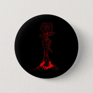 ZombieCore esthetische Zombie Hand Red Rose Skelet Ronde Button 5,7 Cm