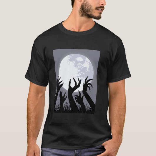 ZombieCore esthetische zombie volle maan T-shirt (Voorkant)