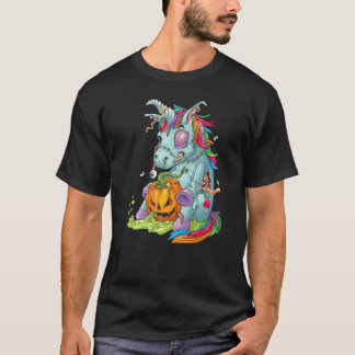 Zombiecorn Zombie Eenhoorn Halloween Kostuum Pompo T-shirt