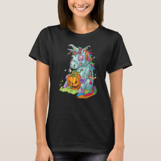 Zombiecorn Zombie Eenhoorn Halloween Kostuum Pompo T-shirt