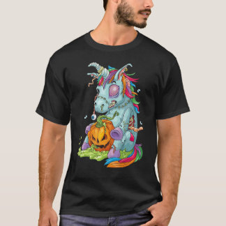 Zombiecorn Zombie Eenhoorn Halloween Kostuum Pompo T-shirt