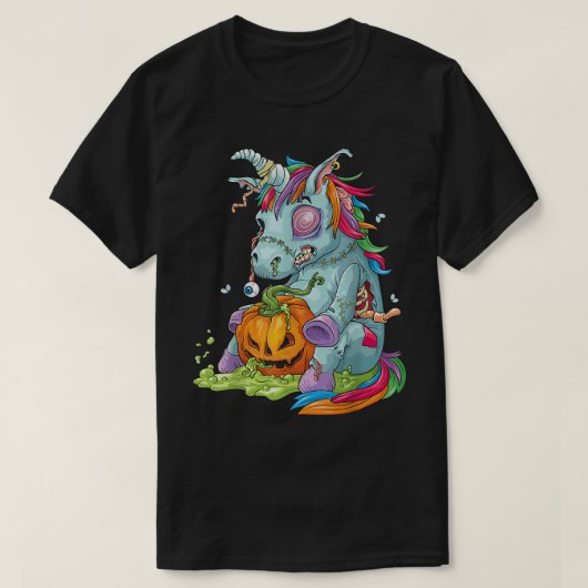 Zombiecorn Zombie Unicorn Halloween Costume Pumpki T-shirt (Design voorkant)