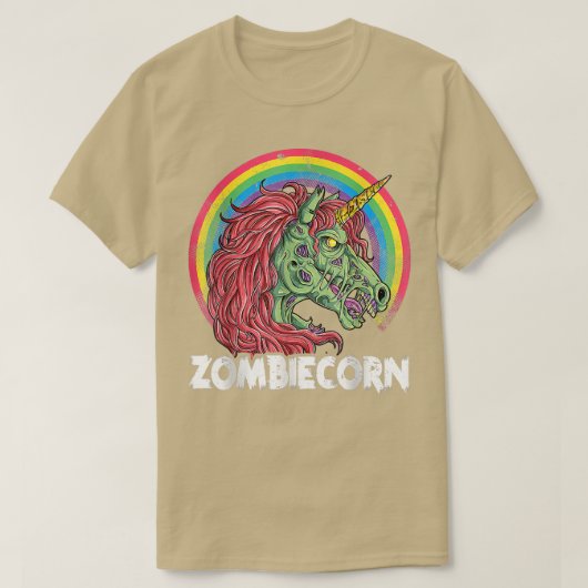 Zombiecorn Zombie Unicorn Halloween Girls Rainbow T-shirt (Design voorkant)