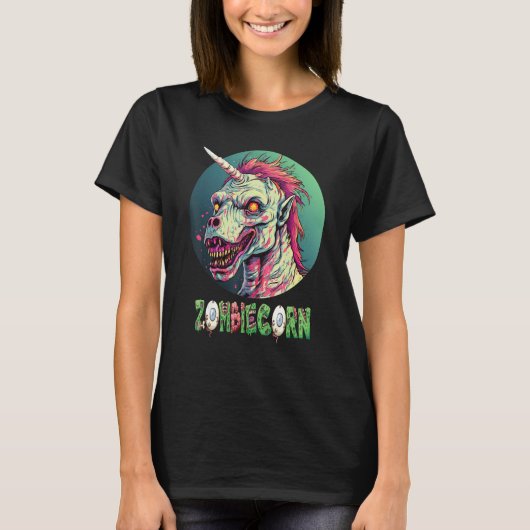 Zombiecorn Zombie Unicorn Ik hou van Brainbows Pun T-shirt (Voorkant)