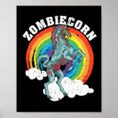 Zombiecorn Zombie Unicorn Lover Halloween Animal Poster (Voorkant)