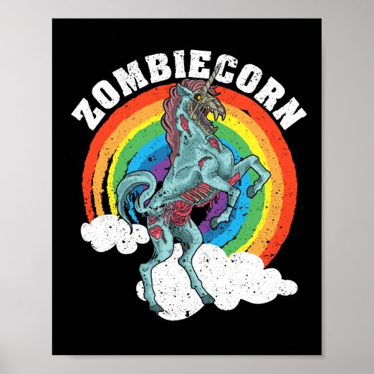 Zombiecorn Zombie Unicorn Lover Halloween Animal Poster (Voorkant)