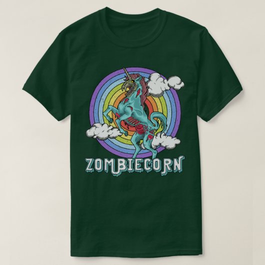 Zombiecorn Zombie Unicorn Rainbow Scary Funny Hall T-shirt (Design voorkant)