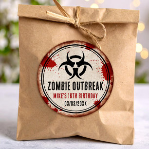 Zombiefeest roestig ronde sticker