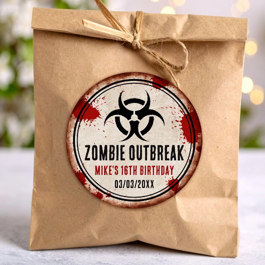 Zombiefeest roestig ronde sticker