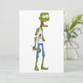 Zombiefeest Uitnodiging – Halloween Kaart (Staand voorkant)