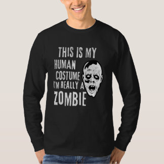 Zombiegezicht Lui Halloween Kostuum T-shirt