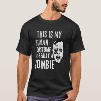 Zombiegezicht Lui Halloween Kostuum T-shirt