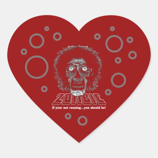 Zombiehart Hart Sticker (Voorkant)