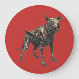 Zombiehond Ondead Horror Illustratie Grote Klok