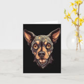 Zombiehond ontwerp Funny Halloween 2 Kaart (Gele Bloem)