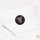 Zombiehond ontwerp Funny Halloween 2 Ronde Sticker (Envelop)