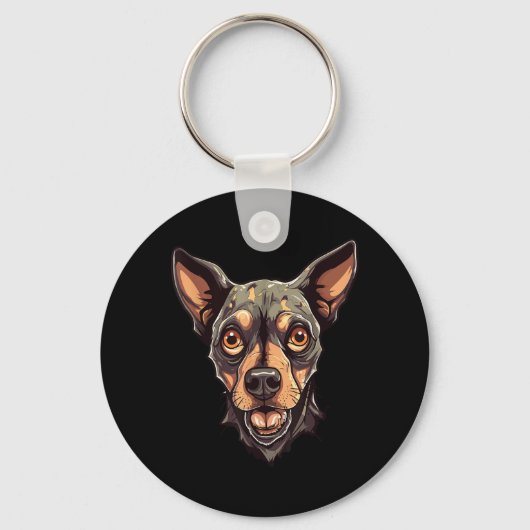 Zombiehond ontwerp Funny Halloween 2 Sleutelhanger (Voorkant)