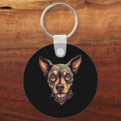 Zombiehond ontwerp Funny Halloween 2 Sleutelhanger (Voorkant)
