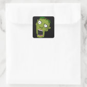 zombiehoofd vierkante sticker (Tas)