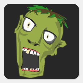 zombiehoofd vierkante sticker