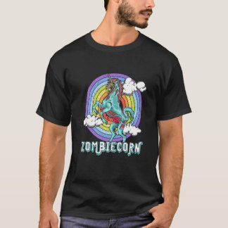 Zombiehoorn Zombie Eenhoorn Regenboog Eng Hallowee T-shirt