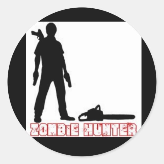 zombiejager ronde sticker (Voorkant)