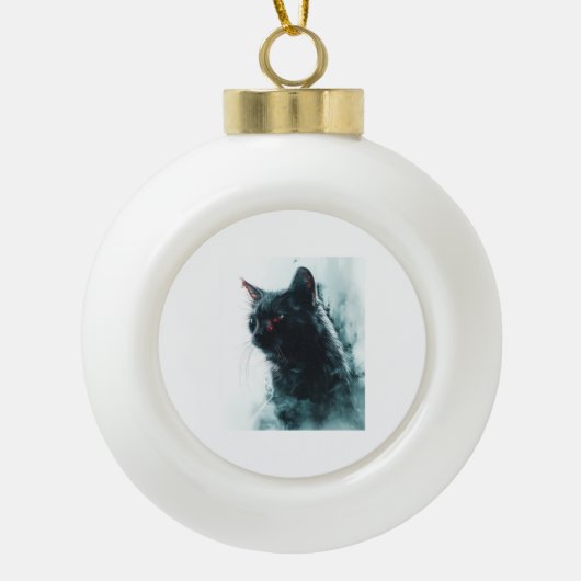 Zombiekat Apocalyps Keramische Bal Ornament (Voorkant)