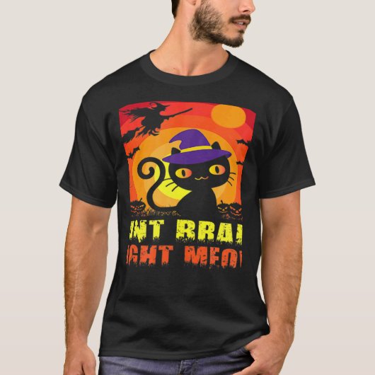 Zombiekat Grappig Wil Hersenen Nu Mij Ee T-shirt (Voorkant)