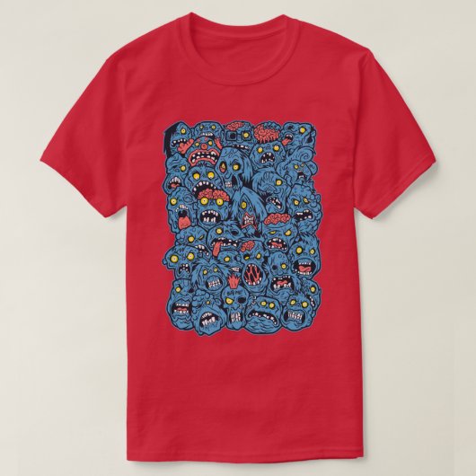 ZOMBIEPALOOZA BLAUW T-SHIRT (Design voorkant)