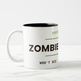 Zombieproces wil niet sterven Sysadmin Halloween Tweekleurige Koffiemok