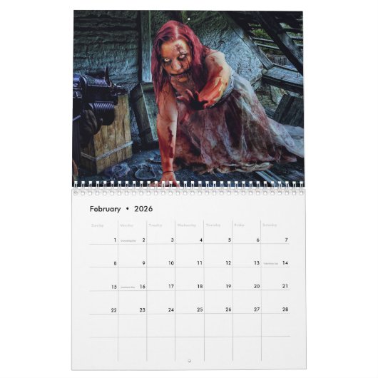 Zombies 2026 kalender (Feb 2026)