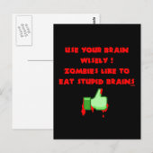 Zombiës als domme breinen briefkaart (Voorkant / Achterkant)