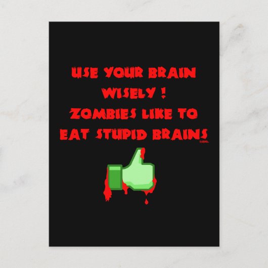 Zombiës als domme breinen briefkaart (Voorkant)