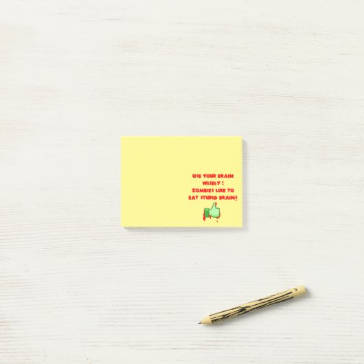 Zombiës als domme breinen post-it® notes (Op bureau)