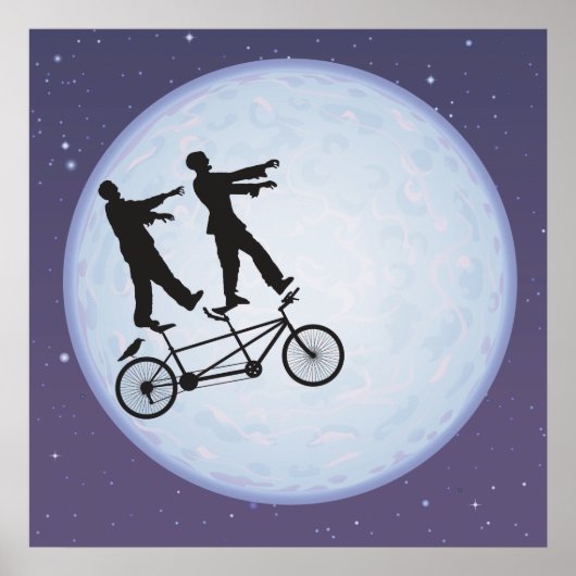 Zombies Apocalypse Cyclists in Love Poster (Voorkant)