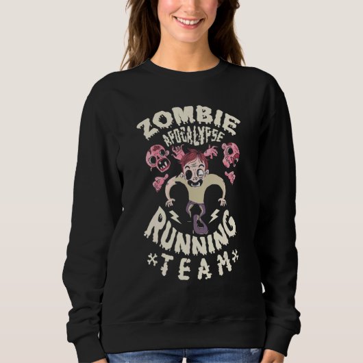 Zombies Apocalypse Running Team Scary Happy Hallow Trui (Voorkant)