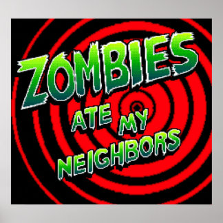 Zombies Ate My Buren Pixel Art Poster