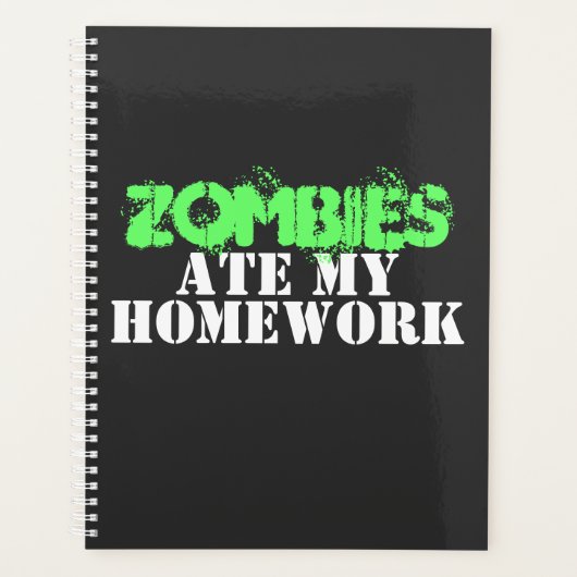 "Zombies Ate My Homework", dood levend Planner (Voorkant)