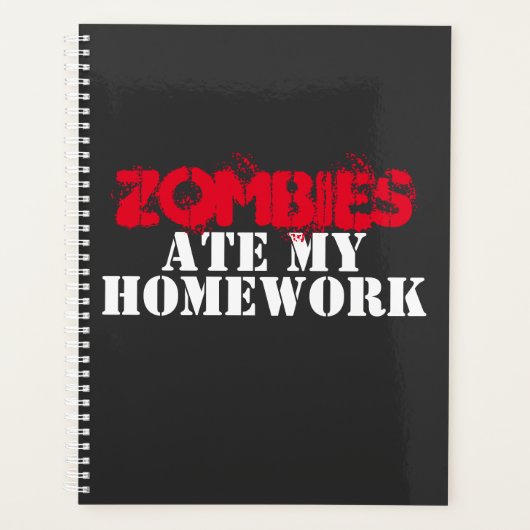 "Zombies Ate My Homework", dood levend Planner (Voorkant)