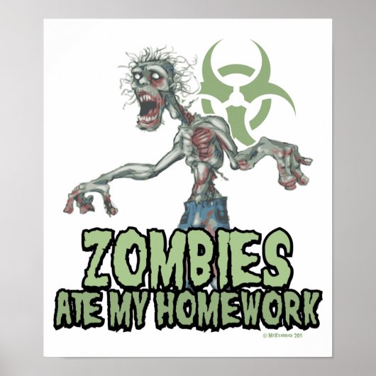 Zombies Ate My Homework Poster (Voorkant)