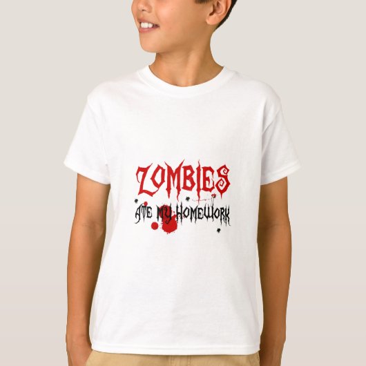 Zombies Ate My Homework T-shirt (Voorkant)