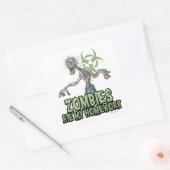 Zombies Ate My Homework Vierkante Sticker (Envelop)