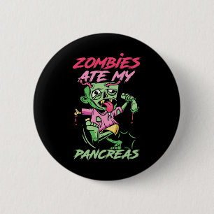 Zombies Ate My Pancreas Fun T1d Warrior Fun Diabet Ronde Button 5,7 Cm