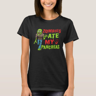 Zombies Ate My Pancreas T1D Type 1 Diabetes Girls  T-shirt