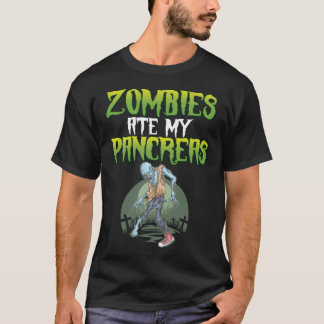Zombies aten mijn alvleesklier Diabetes bewustzijn T-shirt