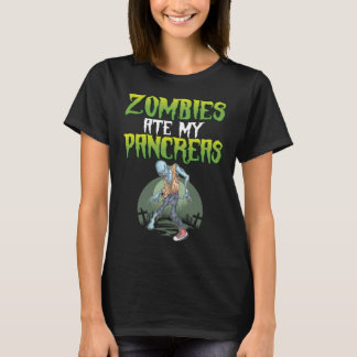 Zombies aten mijn alvleesklier Diabetes bewustzijn T-shirt