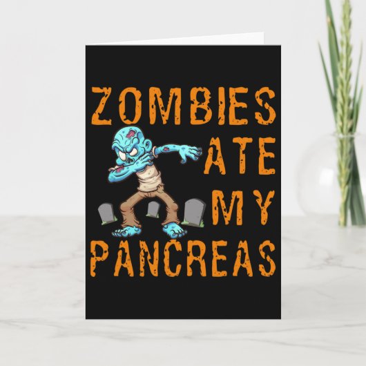 Zombies aten mijn alvleesklier - Leuk Diabetes Kaart (Voorkant)