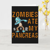 Zombies aten mijn alvleesklier - Leuk Diabetes Kaart (Gele Bloem)